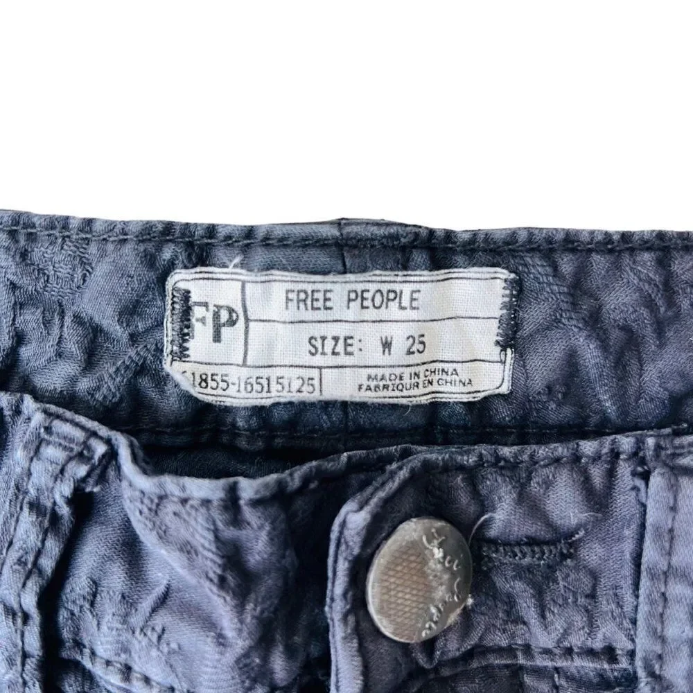 Free People Textured Skinny Jeans Black Women's 25‎